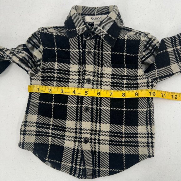 Quince Baby Boys 12-18 Months Long Sleeve Button Up Shirt Jacket Cozy Plaid - Picture 6 of 9